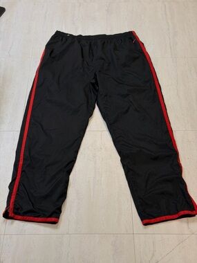 Nike Black Track Pants with Red Trim - Kids